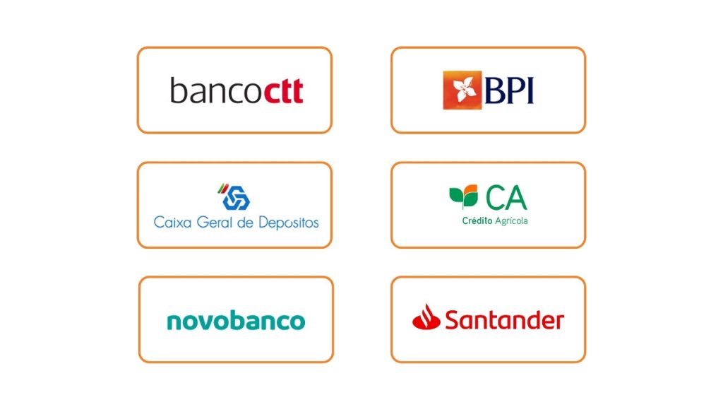 logótipos dos bancos que disponibilizam crédito para comprar terreno